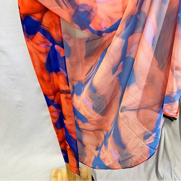 Public Desire Asos abstract print chiffon maxi sarong in multi Size 8 New NWT - Picture 5 of 16